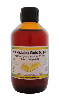 Kolloidales Gold 50 ppm - 250 ml in Braunglasflasche