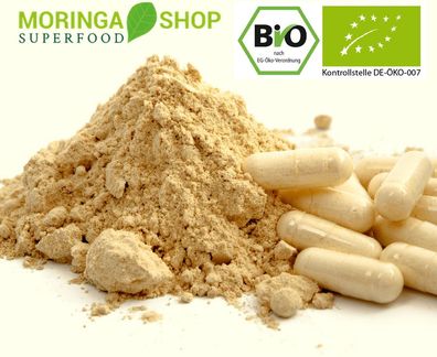 Bio Ashwagandha vegane Kapseln 500 mg - Ayurveda Rohkost Qualität - im Spar Pack