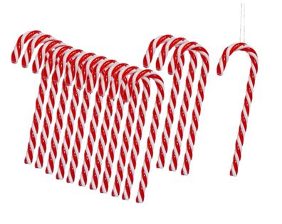 60 Stück Zuckerstange zum Hängen Rot Weiss Christbaumschmuck Weihnachtsdekoration