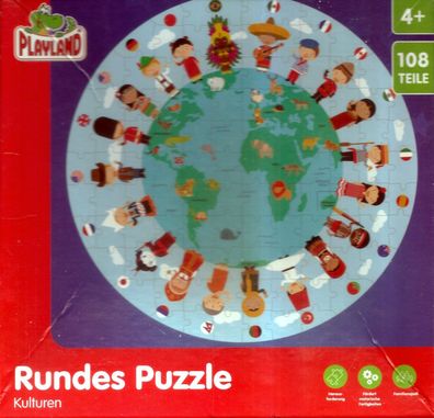 Rundes Puzzle - Kulturen 108 Teile ab 4+