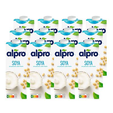 Alpro Soya Sojadrink Original Calcium Natur Pflanzlicher Drink Vegan 12er Pack