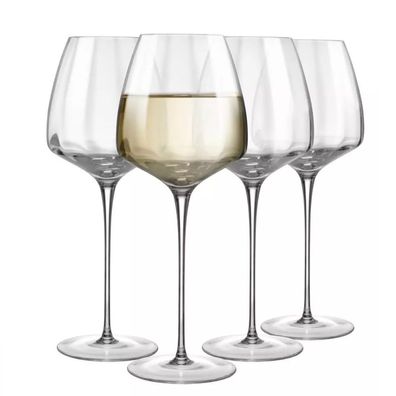 Krosno Gläser für Wein Weißwein | Set 4 | 610 ml | Handgemacht | Händewaschen