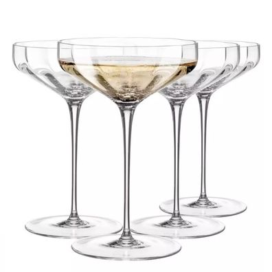 Krosno Gläser für Champagne Prosecco Sektschalen | Set 4 | 150 ml | Händewaschen