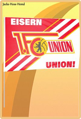 Stockfahne Fahne 1. FC Union Berlin Flagge Zimmerfahne Eisern Union Gr: 100x150cm NEU