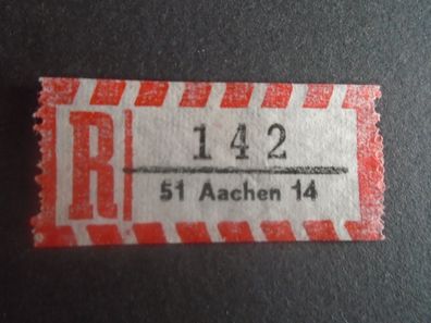 Einschreibemarken / Briefmarke BRD:1984 - 142 - 51 Aachen 14