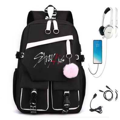 Stray Kids Bang Chan Han Lee Know Schultasche USB-Lade Ruscksack Student Backpack