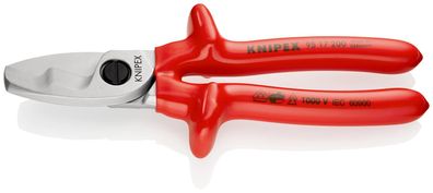 KNIPEX 95 17 200 Kabelschere mit Doppelschneide tauchisoliert, VDE-geprüft verchro...