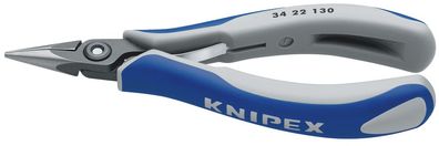 KNIPEX 34 22 130 Präzisions-Elektronik-Greifzange mit Mehrkomponenten-Hüllen brüni...