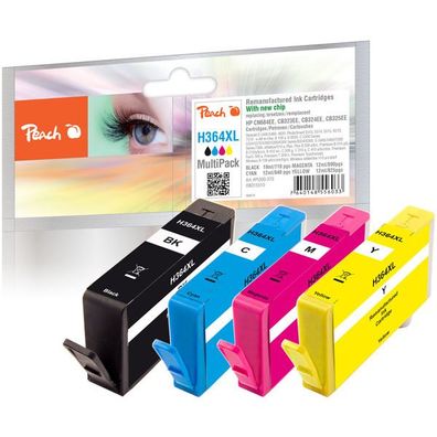 Peach Spar Pack Tintenpatronen kompatibel mit HP No. 364XL / CN684EE, B323EE, ...