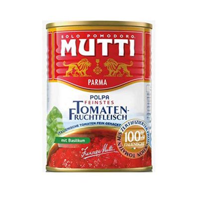 Mutti Polpa Tomatenfruchtfleisch fein gehackt mit Basilikum 400g