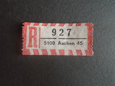 Einschreibemarken / Briefmarke BRD:1984 - 927 - 5700 Aachen 45