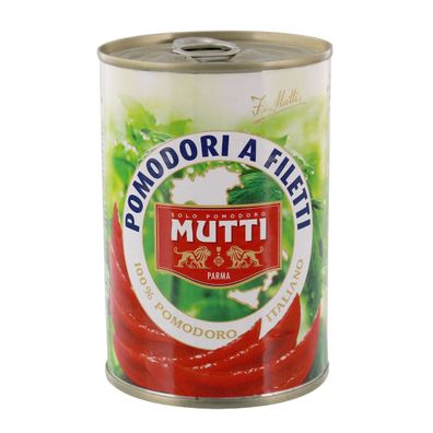 Mutti Parma Filetti di Pomodoro geschälte Tomatenviertel 400g