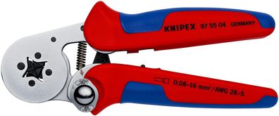 KNIPEX 97 55 04 SB Selbsteinstellende Crimpzange für Aderendhülsen mit Seiteneinfü...