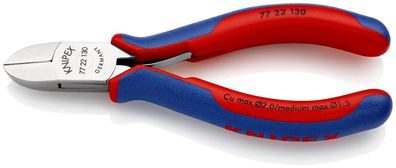 KNIPEX 77 22 130 Elektronik-Seitenschneider mit Mehrkomponenten-Hüllen 130 mm