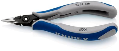 KNIPEX 34 52 130 Präzisions-Elektronik-Greifzange mit Mehrkomponenten-Hüllen brüni...