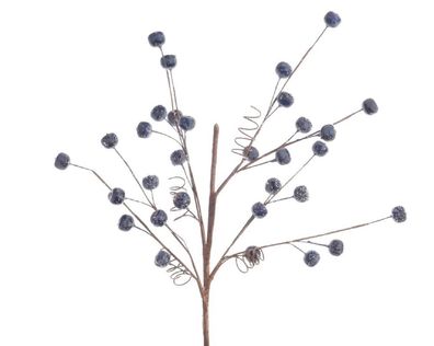 Zweig Dekozweig Beerenstrauß blau Schlehe frostig