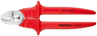 KNIPEX 95 06 230 Kabelschere Griffe mit Kunststoff umspritzt isoliert, mit Kunstst...