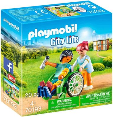 Playmobil City Life 70193 Patient im Rollstuhl, Ab 4 Jahren