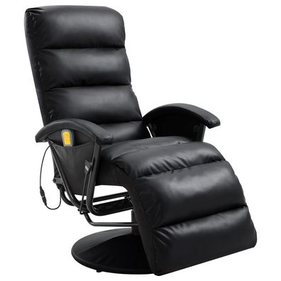 vidaXL TV-Massagesessel Schwarz Kunstleder