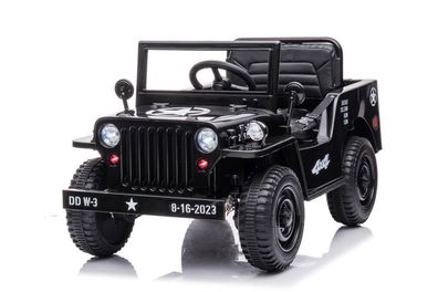 Jeep Willys MB Retro 1-Sitzer 4x35W - schwarz - Kinderauto - Kinder Elektroauto