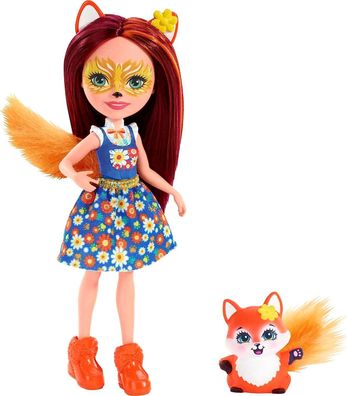 Enchantimals FXM71 Felicity Fox Puppe Flick Tier Figur Mädchen Spielzeug 15 cm