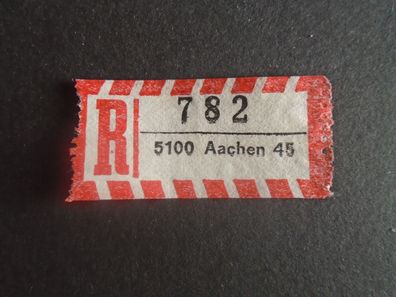 Einschreibemarken / Briefmarke BRD:1984 - 782 - 5100 Aachen 45