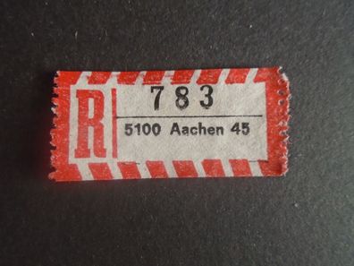 Einschreibemarken / Briefmarke BRD:1984 - 783 - 5100 Aachen 45
