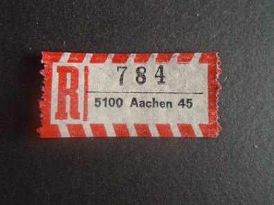 Einschreibemarken / Briefmarke BRD:1984 - 784 - 5100 Aachen 45
