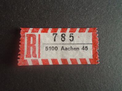 Einschreibemarken / Briefmarke BRD:1984 - 785 - 5100 Aachen 45