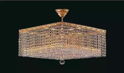Luxus Lüster Deckenleuchter Gold Kronleuchter Deckenlampe Kristall Art