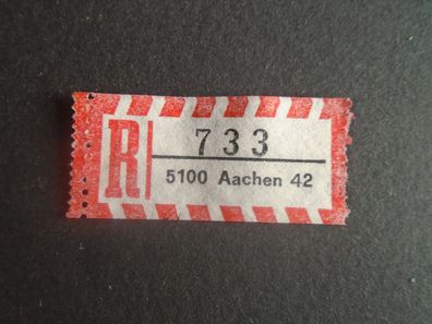Einschreibemarken / Briefmarke BRD:1984 - 733 - 5100 Aachen 42