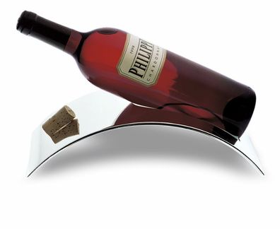 Stand Weinflaschenhalter von Philippi aus Edelstahl, Länge 28cm