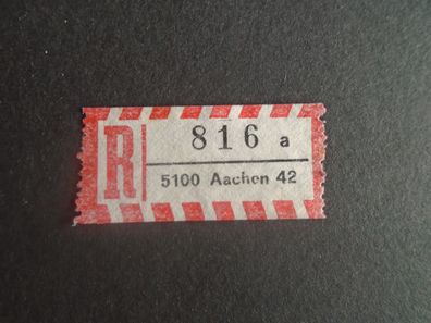 Einschreibemarken / Briefmarke BRD:1984 - 816 a - 5100 Aachen 42