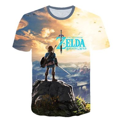 Herren T-shirt Zelda: Breath of the Wild Link Periphery Tee Kurzarm Freizeit Tops