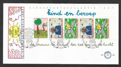 FDC Niederlande „Voor het Kind“: Kind und Beruf 11.11.1987