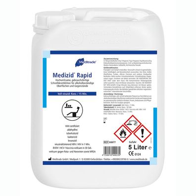 Medizid® Rapid + , aldehydfreie Flächendesinfektion, 5 L
