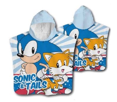 Sonic The Hedgehog Badeponcho Kinder Poncho mit Kapuze 50 x 100cm