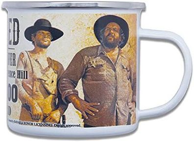 Emaille Becher 0,5 L - Bud Spencer und Terence Hill Wanted, EBT 04