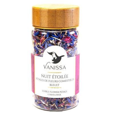 Vanissa Sternennacht - Essbare Blütenblätter: Kornblume im Glasbehälter