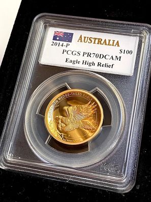 Wedge-Tailed Eagle 1 oz 2014 PP Gold PCGS PR70 Deep Cameo