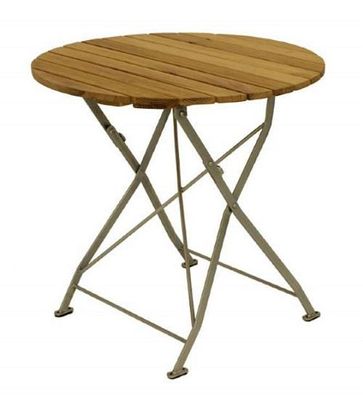 Klapptisch Holztisch Gartentisch Tisch rund Gestell verzinkt 70cm