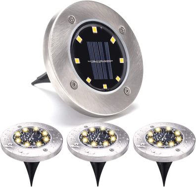 Precorn 4 Stück LED Solar Bodenleuchten für Garten und Außenbereich Solarlampen