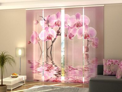 Foto-Schiebegardine pinke Orchidee, Flächenvorhang mit Motiv, auf Maß
