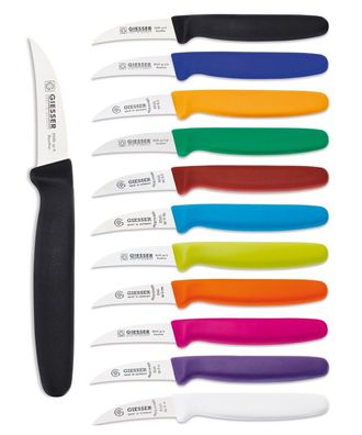 Giesser Messer Schälmesser Tourniermesser Kneipchen 6cm Klinge gebogen 11 Farben