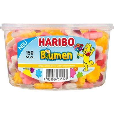 Haribo Bunte Blumen Fruchtgummi Blumen mit Konfektfüllung 1020g