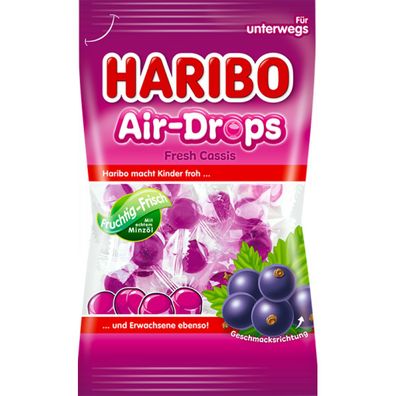 Haribo Air Drops Fresh Cassis Menthol Geschmack einzeln verpackt 100g