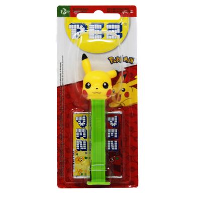 Pez Pokemon Pikachu mit grünem Fuß plus 2 Päckchen Bonbons 17g
