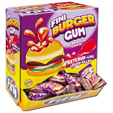 Bubble Gum Kaugummi Burger mit Flüssiger Füllung 200 Stück Display