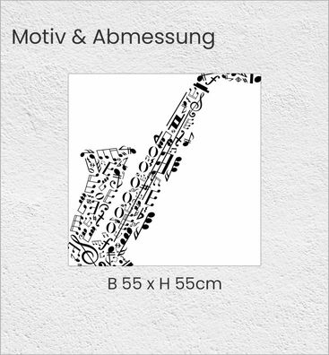 Tischfolie Abstraktes Saxofon mit Noten Bubblefree selbstklebend Folie