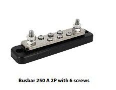 Victron Energy Busbar 250A 2P with 6 screws + cover Art.-Nr.: VBB125020620